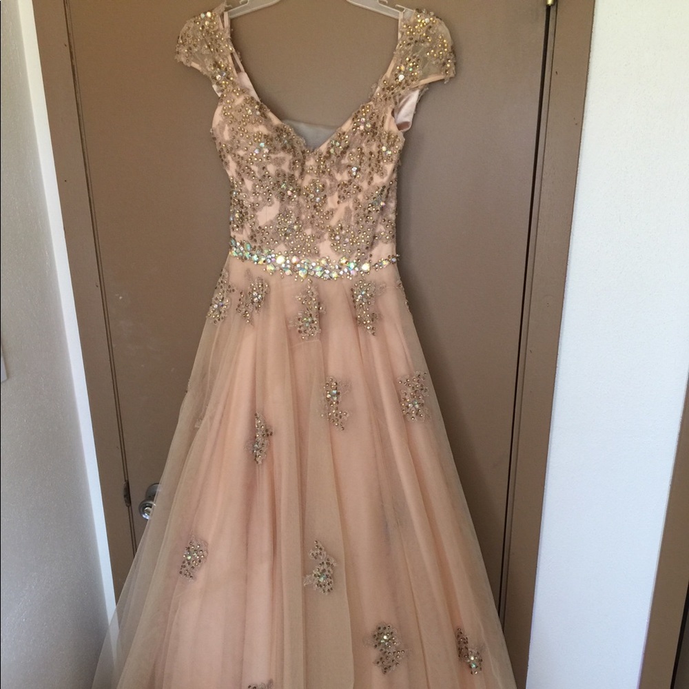 Jovani ball gold ball gown dress BEAUTIFUL